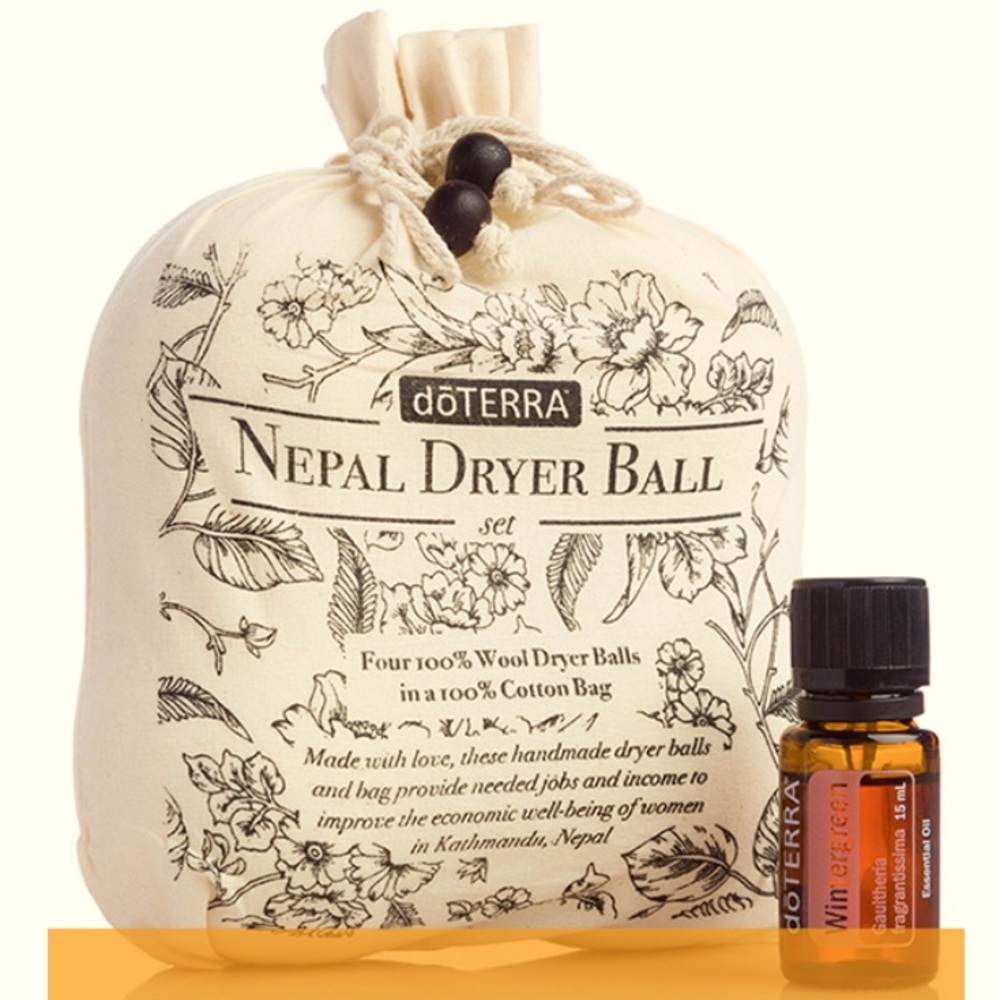 doTERRA - 4 Wool Dryer Balls with Wintergreen 15mL